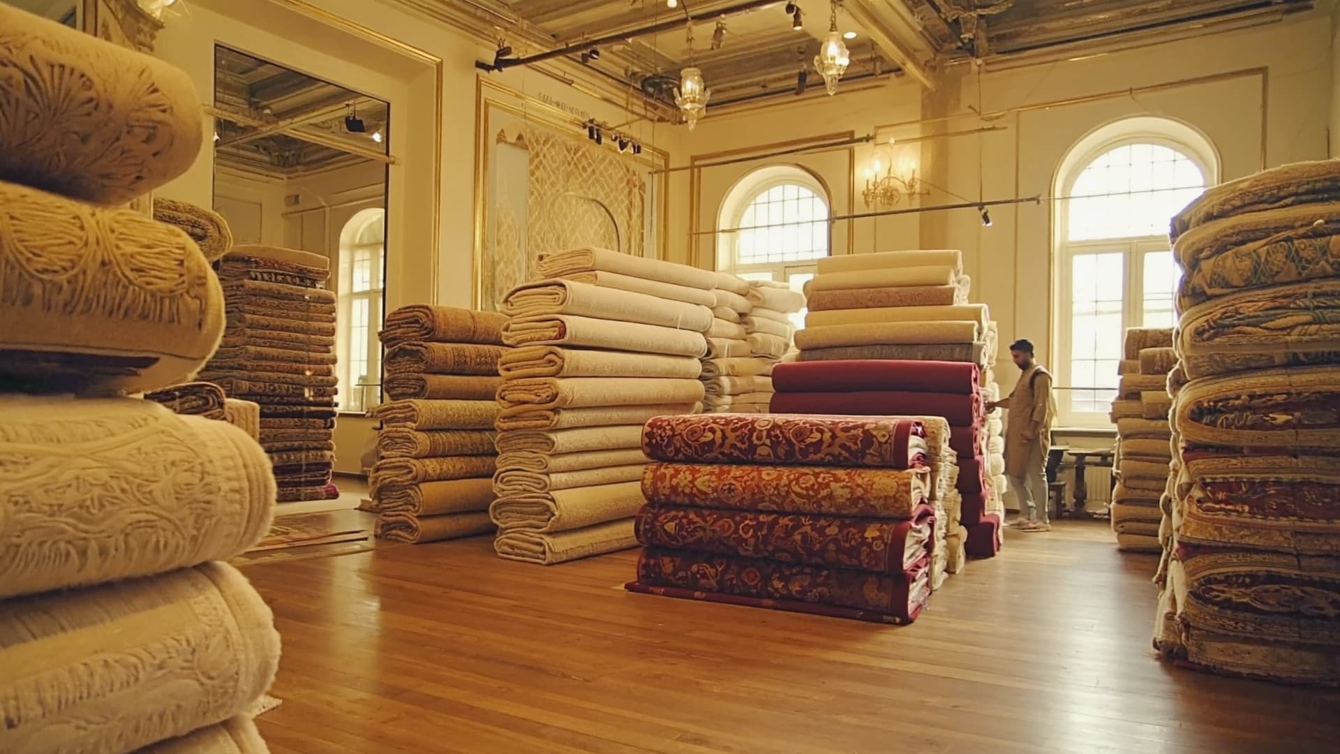 Showroom mit Teppichauswahl